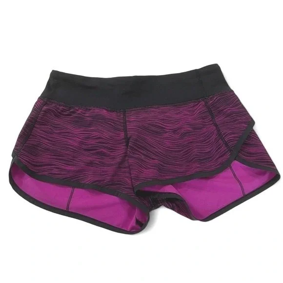 Lululemon Speed Short (2 1/2") Life Lines Polar Pink Black / Black Size 6 - Picture 2 of 8
